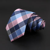 Gravata Executiva Xadrez Azul e Rosa SK001